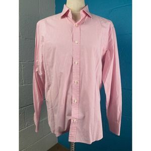 16 pink and white Ralph Lauren button up longsleeved shirt